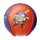Personalized Orange Royal Half Leather Orange Authentic Baseballs