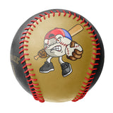 Personalized Old Gold Black Split Half Leather Black Authentic Baseballs