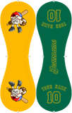 Personalized Gold Kelly Green Half Leather Kelly Green Authentic Baseballs