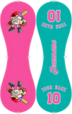Personalized Pink Aqua Half Leather Pink Authentic Baseballs