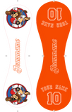 Personalized White Orange Half Leather Orange Authentic Baseballs