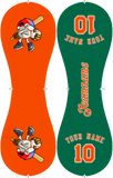 Personalized Orange Kelly Green Half Leather Orange Authentic Baseballs