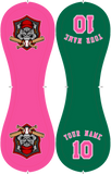 Personalized Pink Kelly Green Half Leather Pink Authentic Baseballs