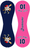 Personalized Navy Pink Half Leather Navy Authentic Baseballs