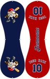 Personalized Navy Red Half Leather Navy Authentic Baseballs