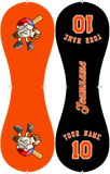 Personalized Orange Black Half Leather Orange Authentic Baseballs