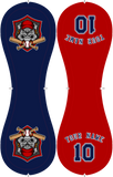 Personalized Navy Red Half Leather Navy Authentic Baseballs