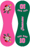 Personalized Pink Kelly Green Half Leather Pink Authentic Baseballs