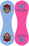 Personalized Blue Pink Half Leather Blue Authentic Baseballs