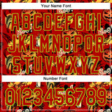 Custom Red Neon Green 3D Halloween Pumpkin Doodle Party Costume Ideas Authentic Baseball Jersey