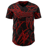 Custom Black Red 3D Halloween Horror Night Trick Treat Party Costume Ideas Authentic Baseball Jersey