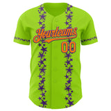 Custom Neon Green Bay Orange-Purple 3D Halloween Spider Net Party Costume Ideas Authentic Baseball Jersey