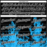 Custom Stitched Black Blue-White 3D Pattern Design Flame Sports Pullover Sweatshirt Hoodie