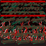 Custom Stitched Black Kelly Green Red-White 3D Pattern Design Flame Sports Pullover Sweatshirt Hoodie