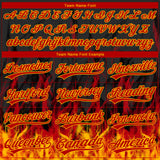 Custom Stitched Black Red-Gold 3D Pattern Design Flame Sports Pullover Sweatshirt Hoodie