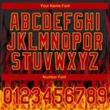 Custom Stitched Black Red-Gold 3D Pattern Design Flame Sports Pullover Sweatshirt Hoodie