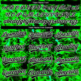 Custom Stitched Black Green-White 3D Pattern Design Flame Sports Pullover Sweatshirt Hoodie