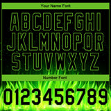 Custom Stitched Black Neon Green 3D Pattern Design Flame Sports Pullover Sweatshirt Hoodie
