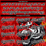 Custom Stitched Red Black Yellow-White 3D Pattern Design Flame Tiger Sports Pullover Sweatshirt Hoodie