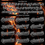 Custom Stitched Black Orange 3D Pattern Design Flame Sports Pullover Sweatshirt Hoodie