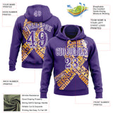 Custom Purple White 3D Appendix Cancer World Cancer Day Ribbon Support Sports Pullover Sweatshirt Hoodie