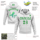 Custom White Grass Green 3D Liver Cancer World Cancer Day Ribbon Support Sports Pullover Sweatshirt Hoodie