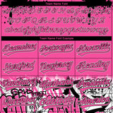 Custom Stitched Pink Black-White 3D Graffiti Splash Street Art Sports Pullover Sweatshirt Hoodie