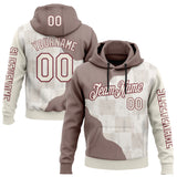 Custom Cream Burgundy 3D Pattern Design Ethnic Tribal Sportswear Pullover Sweatshirt Hoodie