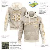 Custom Cream Old Gold 3D Pattern Design Ethnic Tribal Sportswear Pullover Sweatshirt Hoodie