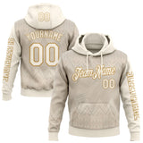 Custom Cream Old Gold 3D Pattern Design Ethnic Tribal Sportswear Pullover Sweatshirt Hoodie