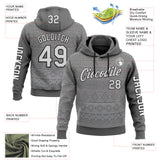 Custom Gray White-Black 3D Pattern Design Ethnic Tribal Sportswear Pullover Sweatshirt Hoodie