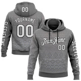 Custom Gray White-Black 3D Pattern Design Ethnic Tribal Sportswear Pullover Sweatshirt Hoodie