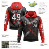 Custom Black White-Red 3D Pattern Design Ethnic Tribal Sportswear Pullover Sweatshirt Hoodie