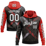 Custom Black White-Red 3D Pattern Design Ethnic Tribal Sportswear Pullover Sweatshirt Hoodie