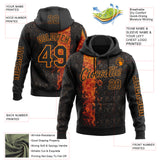 Custom Black Bay Orange 3D Pattern Design Ethnic Tribal Sportswear Pullover Sweatshirt Hoodie