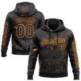Custom Black Bay Orange 3D Pattern Design Ethnic Tribal Sportswear Pullover Sweatshirt Hoodie