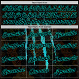 Custom Black Aqua 3D Pattern Design Scratch Tribal Sportswear Pullover Sweatshirt Hoodie