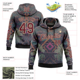 Custom Gray Burgundy-City Cream 3D Pattern Design Ethnic Tribal Sportswear Pullover Sweatshirt Hoodie