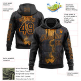 Custom Black Bay Orange 3D Pattern Design Ethnic Tribal Sportswear Pullover Sweatshirt Hoodie