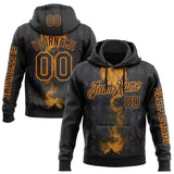 Custom Black Bay Orange 3D Pattern Design Ethnic Tribal Sportswear Pullover Sweatshirt Hoodie
