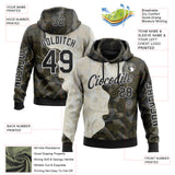 Custom Black Cream-White 3D Pattern Design Ethnic Tribal Sportswear Pullover Sweatshirt Hoodie