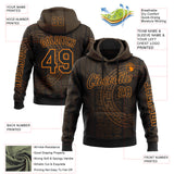 Custom Black Bay Orange 3D Pattern Design Ethnic Tribal Sportswear Pullover Sweatshirt Hoodie