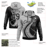 Custom Black Gray-White 3D Pattern Design Ethnic Tribal Sportswear Pullover Sweatshirt Hoodie