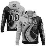 Custom Black Gray-White 3D Pattern Design Ethnic Tribal Sportswear Pullover Sweatshirt Hoodie