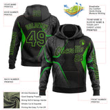 Custom Black Aurora Green 3D Pattern Design Ethnic Tribal Sportswear Pullover Sweatshirt Hoodie