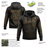 Custom Black Old Gold 3D Pattern Design Ethnic Tribal Sportswear Pullover Sweatshirt Hoodie