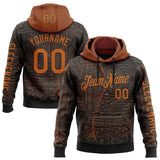 Custom Black Texas Orange 3D Pattern Design Ethnic Tribal Sportswear Pullover Sweatshirt Hoodie