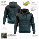 Custom Black Teal 3D Pattern Design Ethnic Tribal Sportswear Pullover Sweatshirt Hoodie