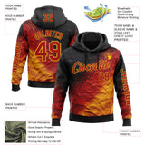 Custom Black Red-Yellow 3D Pattern Design Gradient Ethnic Tribal Sportswear Pullover Sweatshirt Hoodie
