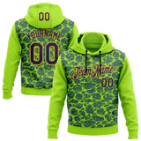 Custom Stitched Neon Green Navy-Gold 3D Pattern Design Crocodile Skin Print Sportswear Pullover Sweatshirt Hoodie